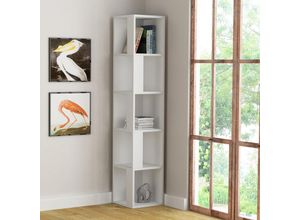 8680812130328 - Decortie - Piano Modernes Eck-Bücherregal Display Unit Weiß Hoch 1589cm - White