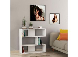 8680812133329 - Decortie - Molly Modernes Bücherregal Display Unit Nr1 Weiß Kurz 89cm - White