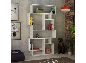 8680812140044 - Decortie - Karmato Modernes Bücherregal Display Unit Weiß Hoch 1685cm - White