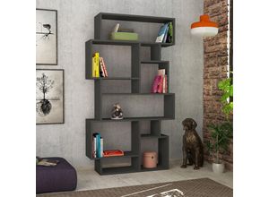 8680812140075 - Decortie Karmato Modernes Bücherregal Display Unit Anthrazit Grau Hoch 1685cm - Anthracite Grey