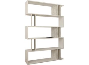 8680812140624 - Partiro Modernes Bücherregal Display Unit Raumteiler Weiß Altweiß Groß 161cm - Weiß Altweiß - Decortie