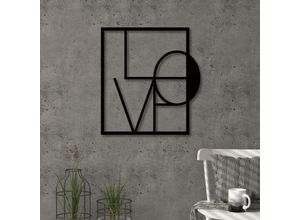 8680812142086 - Decortie - Love Moderne Metall Wandkunst - Schwarz - Schwarz