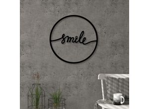 8680812142116 - Decortie - Smile Moderne Metall Wandkunst - Schwarz - Scwarz