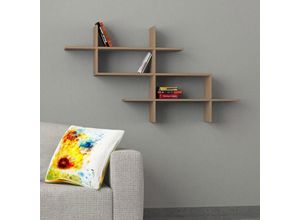 8680812148552 - Halic Wandregal Modern Bücherregal Mokka Grau b 150cm Breit - Mocha Grey - Decortie