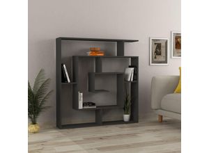 8680812149689 - Decortie - Labirent Modernes Bücherregal Raumteiler Anthrazit Grau Medium 129cm - Anthracite Grey