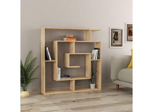 8680812151248 - Decortie - Labirent Modernes Bücherregal Raumteiler Eiche Natur Effekt Medium 129cm - Oak