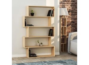 8680812153631 - Kat Modernes Bücherregal mit natürlichem Eichenholz-Effekt Hoch 158cm - Oak - Decortie