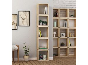 8680812162442 - Decortie - Multi Modernes Bücherregal Display Unit Natürliche Eiche Effekt Weiß Groß 167cm - White