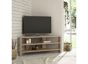 8680812162527 - Thales Modernes Eck-Fernsehgerät Multimedia-Center TV-Ecke Eiche 110cm - Oak - Oak - Decortie