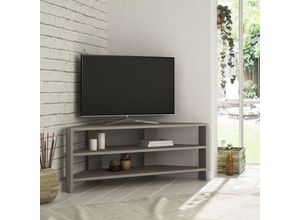 8680812162534 - Thales Modernes TV-Stativ Multimedia-Center TV-Möbel Mokka Grau Ecke 110cm - Mocha Grey - Mocha Grey - Decortie