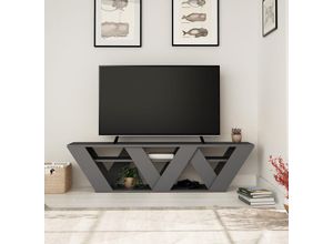 8680812196188 - Ralla Moderner TV-Ständer Multimedia-Zentrum TV-Einheit Mit Regalen 158cm - Anthrazit Grau - Anthrazit Grau - Decortie