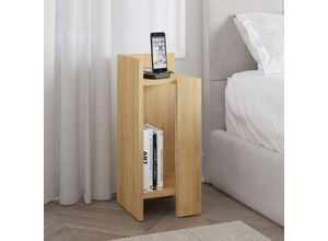 8680812199523 - Decortie - Elos Modern Bedside Table Left Module - Oak   Oak - Oak   Oak