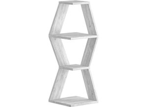 8680812199646 - Sablor Modern Corner Shelf 86cm Narrow - Ancient White - Ancient White - Decortie