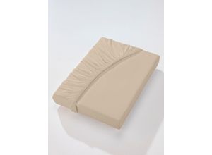 8680876460195 - Betttuch WÄSCHEPUR Laken Gr B L 90-100 cm x 190-220 cm 1 St Jersey 10 cm beige