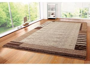 8681604002328 - Teppich MY HOME Jonas Teppiche Gr B L 240 cm x 320 cm 8 mm 1 St braun Esszimmerteppiche flacher TeppichKurzflor Weich Pflegeleicht Elegant Bordüre