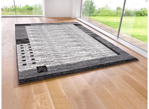 8681604002946 - Teppich MY HOME Jonas Teppiche Gr B L 240 cm x 320 cm 8 mm 1 St grau Esszimmerteppiche flacher TeppichKurzflor Weich Pflegeleicht Elegant Bordüre