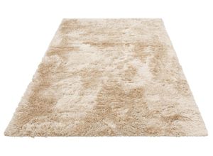 8681604033865 - Hochflor-Teppich MY HOME Boldo Teppiche Gr B L 120 cm x 180 cm 50 mm 1 St beige (sand) Esszimmerteppiche besonders weich durch Microfaser Shaggy Teppich