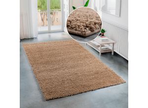 8681604047114 - Hochflor-Teppich BRUNO BANANI Shaggy Soft Teppiche Gr B L 200 cm x 200 cm 30 mm 1 St braun Esszimmerteppiche gewebt Uni Farben besonders weich und kuschelig