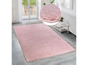 8681604047572 - Hochflor-Teppich BRUNO BANANI Shaggy Soft Teppiche Gr B L 160 cm x 230 cm 30 mm 1 St rosa Esszimmerteppiche gewebt Uni Farben besonders weich und kuschelig