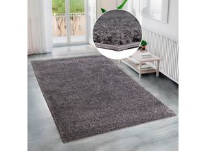 8681604047671 - Hochflor-Teppich BRUNO BANANI Shaggy Soft Teppiche Gr B L 200 cm x 200 cm 30 mm 1 St grau (stone) Esszimmerteppiche gewebt Uni Farben besonders weich und kuschelig