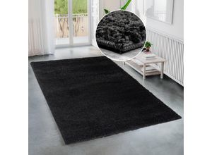 8681604047817 - Hochflor-Teppich BRUNO BANANI Shaggy Soft Teppiche Gr B L 200 cm x 200 cm 30 mm 1 St grau (anthrazit) Esszimmerteppiche gewebt Uni Farben besonders weich und kuschelig