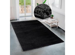 8681604047824 - Hochflor-Teppich BRUNO BANANI Shaggy Soft Teppiche Gr B L 200 cm x 290 cm 30 mm 1 St grau (anthrazit) Esszimmerteppiche gewebt Uni Farben besonders weich und kuschelig