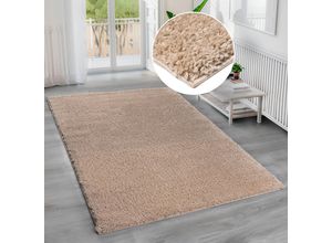 8681604050930 - Hochflor-Teppich BRUNO BANANI Shaggy Soft Teppiche Gr B L 240 cm x 320 cm 30 mm 1 St beige (sand) Esszimmerteppiche gewebt Uni Farben besonders weich und kuschelig