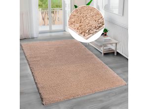 8681604051012 - Hochflor-Teppich BRUNO BANANI Shaggy Soft Teppiche Gr B L 160 cm x 230 cm 30 mm 1 St beige (sand) Esszimmerteppiche gewebt Uni Farben besonders weich und kuschelig