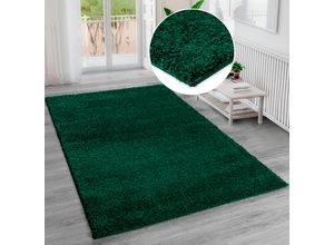 8681604051357 - Hochflor-Teppich BRUNO BANANI Shaggy Soft Teppiche Gr B L 160 cm x 230 cm 30 mm 1 St grün (dunkelgrün) Esszimmerteppiche gewebt Uni Farben besonders weich und kuschelig