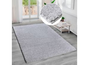 8681604051715 - Hochflor-Teppich BRUNO BANANI Shaggy Soft Teppiche Gr B L 160 cm x 230 cm 30 mm 1 St grau (hellgrau) Esszimmerteppiche gewebt Uni Farben besonders weich und kuschelig