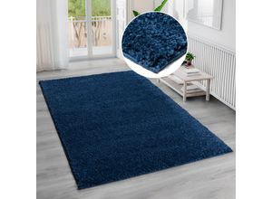 8681604051777 - Hochflor-Teppich BRUNO BANANI Shaggy Soft Teppiche Gr B L 160 cm x 230 cm 30 mm 1 St blau Esszimmerteppiche gewebt Uni Farben besonders weich und kuschelig