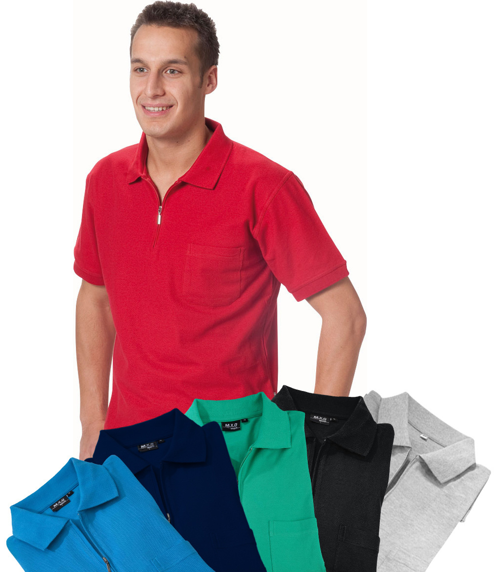 8681749508143 - Poloshirt mit Reißverschluss weiß Größe XL