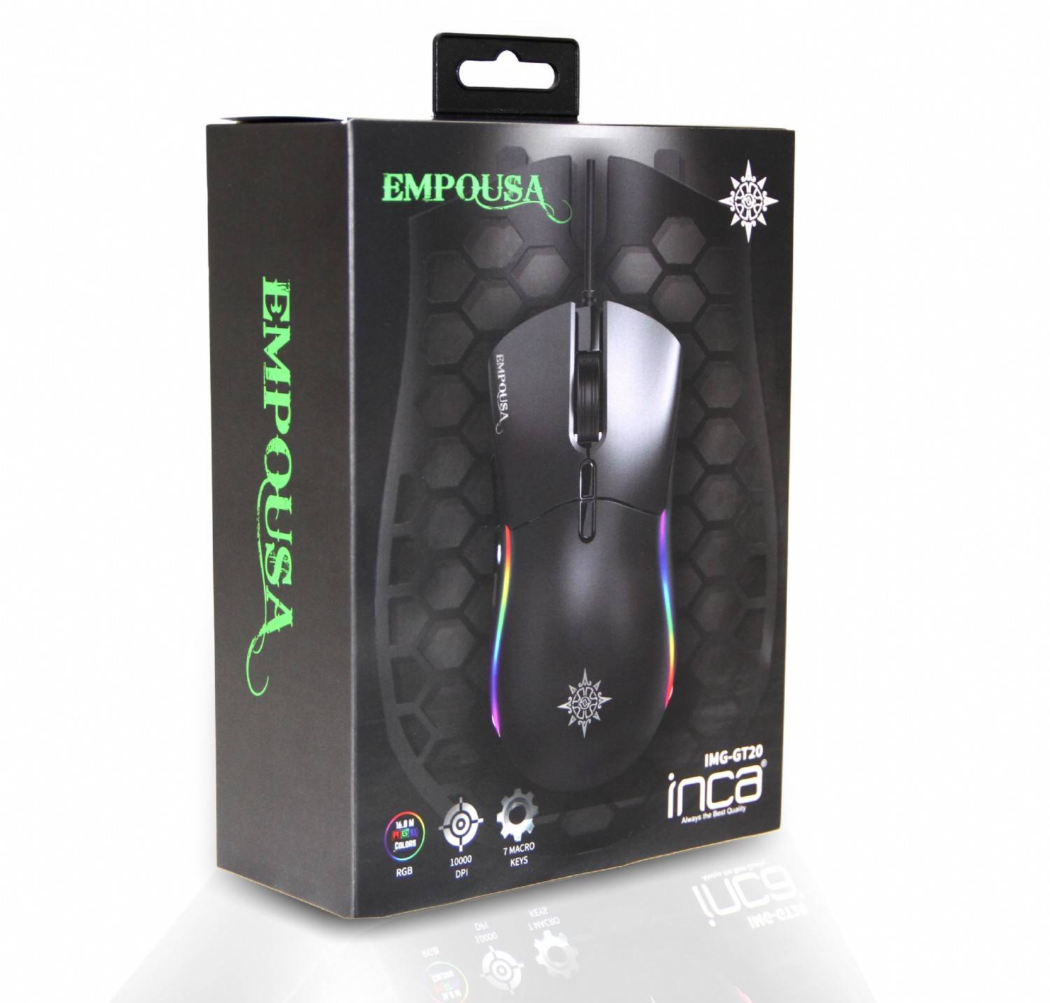 8681949012778 - INCA Gaming Maus IMG-GT20  10000 DPI RGB 7 Tasten USB SW retail