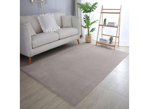 8682455390404 - Waschbarer Teppich Wohnzimmer Kurzflor rutschfest Flauschig Weich Einfarbig Felloptik Super Soft