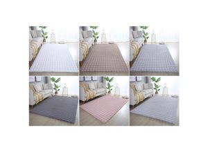 8682455392217 - Weicher Hochflor Teppich Wohnzimmer Einfarbig Flauschig Rutschfest