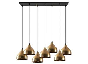 8682870090460 - Deckenleuchte höhenverstellbar - Metall - 7 Schirme - 88 x 114 cm - Goldfarben & Schwarz - SONITI