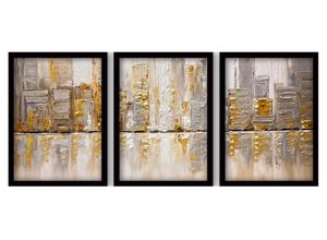 8682870148758 - Wandbild »Wallxpert Goldfarbenen Art 3 Stück 35 x 45 cm«