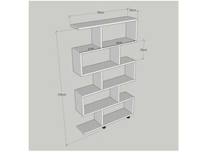 8682870704404 - Calicosy - Regal 11 Tabletts L90 cm - Elif - Holz