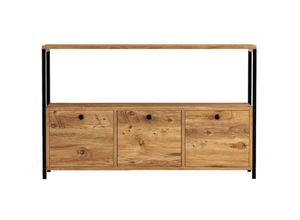 8682870972780 - CALICOSY - Buffet 3 Türen Nussbaum-Dekor L120 cm - NERO - Holz