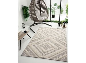 8682876966660 - Teppich Kayra 54062 Teppiche Gr B L 200 cm x 290 cm 20 mm 1 St beige (creme) Esszimmerteppiche Hoch Tief Struktur Boho Style Scandic In- Outdoor geeignet