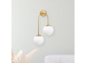 8683342264662 - Wandlampe Jewel 10585 goldfarben Opalglas 55 x 30 cm 2-flg