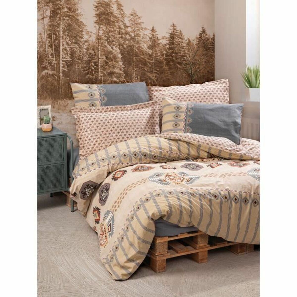 8683342980319 - Duvet cover set Multicolour 220 x 240 cm 8683342980319 - Duvet cover set Multicolour 220 x 240 cm