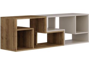 8683628018347 - TV-Schrank DECORTIE Glis TV Schrank eiche dunkel effect sandstein B90cm H45cm T35cm Spanplatte Schränke Einfache Montage Naturfreundlich Platzsparend