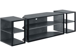 8683628020722 - TV-Schrank DECORTIE Echo TV Schrank grau (retro grau) B160cm H45cm T42cm Spanplatte Schränke Einfache MontagePlatzsparend