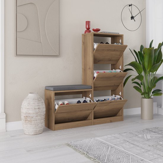 8683742936435 - Woody Modischer Schuhschrank | Melaminbeschichtet | Hitit 8683742936435 - Woody Modischer Schuhschrank | Melaminbeschichtet | Hitit