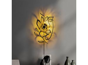 8683743676378 - Wandlampe Flower Faced schwarz Metall 54 x 34 cm Stecker