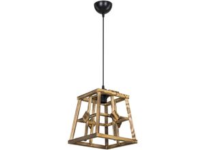 8684279000323 - Squid Lighting - Soma Pendelleuchte Braun Massivholz E27 IP40 23x23x75cm