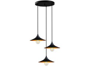 8684279000958 - Squid Lighting - Rustik Pendelleuchte GoldSchwarz Metall E27 IP20 54x245x110cm