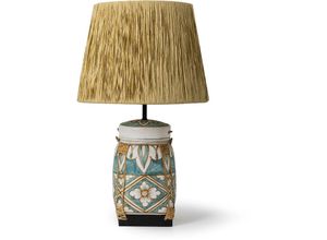 8684279033451 - Squid Lighting - Nimbus Bambus Tischleuchte Türkis Bambus E27 IP40 40x40x65cm