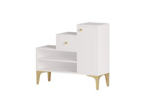 8684282595830 - WOODY FASHION Schuhschrank »Abigail 90 x 77 x 33 cm Weiss«